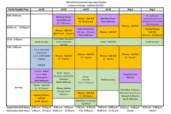 2025 CWA Public Schedule