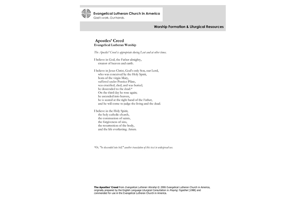 Apostles’ Creed