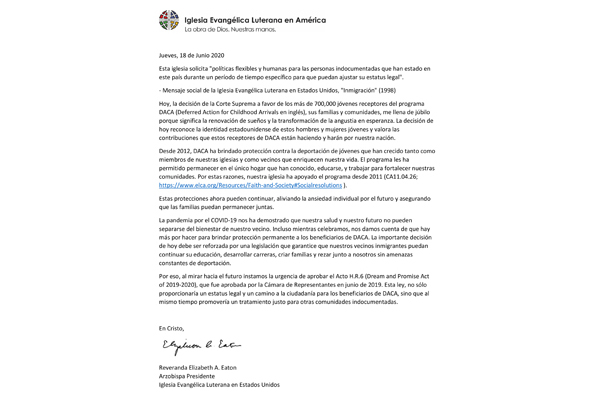 Response to the Supreme Court DACA decision (Spanish)