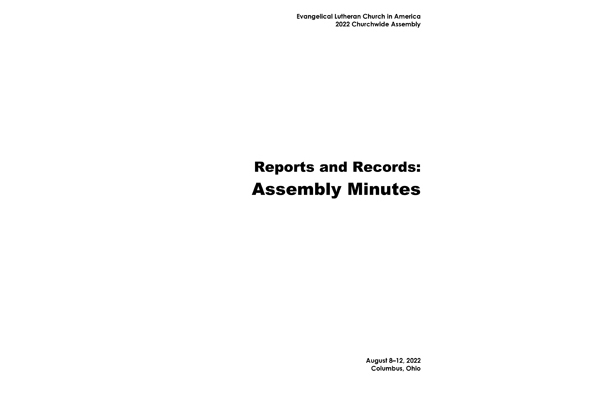 2022 Actions of the Churchwide Assembly