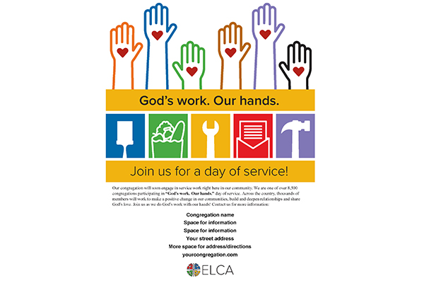“God’s work. Our hands.”  Poster (No Date)