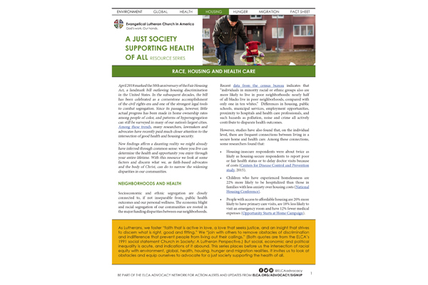 Race, Housing and Health Care (JSSHOA 2020)”