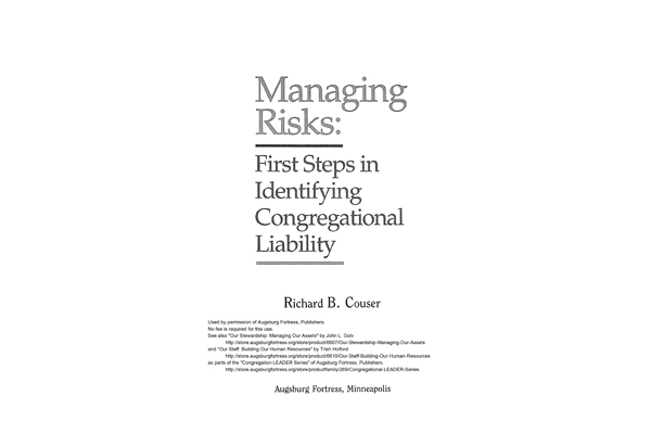 Managing Risks: First Steps in Identifying Congregational Liability