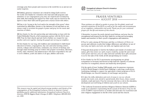August 2018 Letter