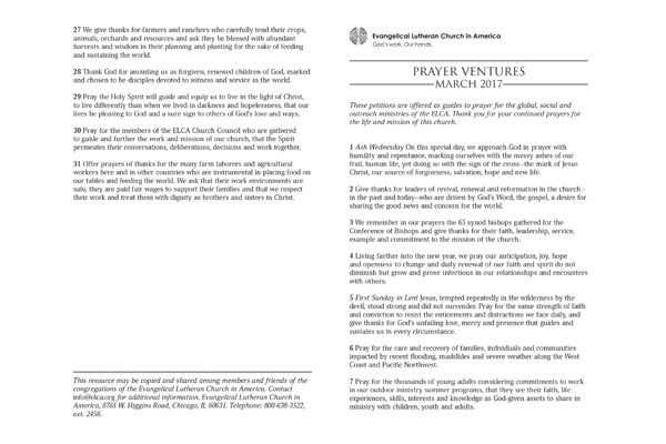 March 2017 Letter