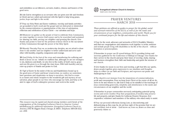 March 2018 Letter