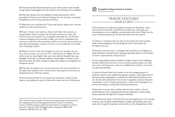 March 2019 Letter