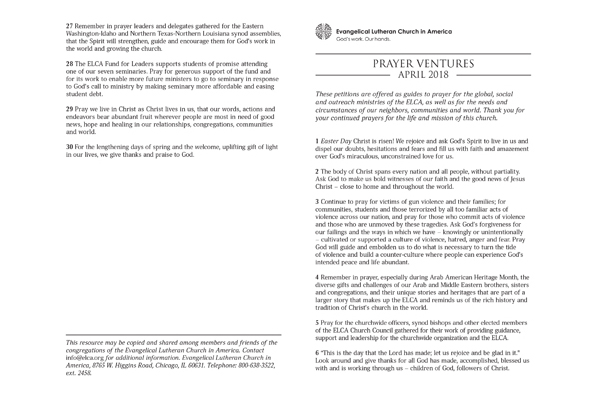 April 2018 Letter