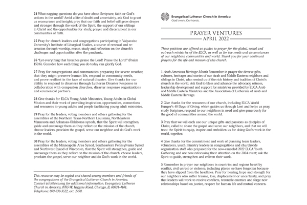 April 2022 Letter