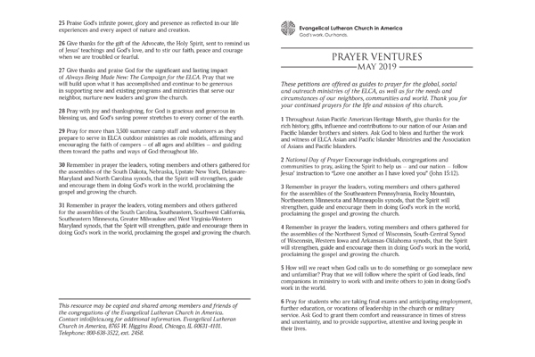 May 2019 Letter