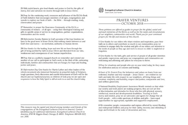 October 2018 Letter