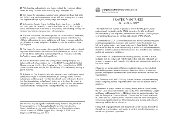 October 2019 Letter