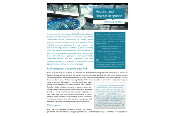 Housing and disaster response (PTC 2019)