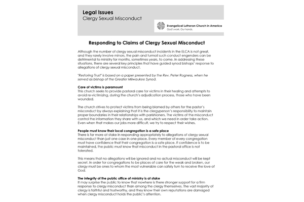 Responding to Allegations of Clergy Misconduct