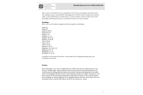 Worship Resources for a National Election (PDF)