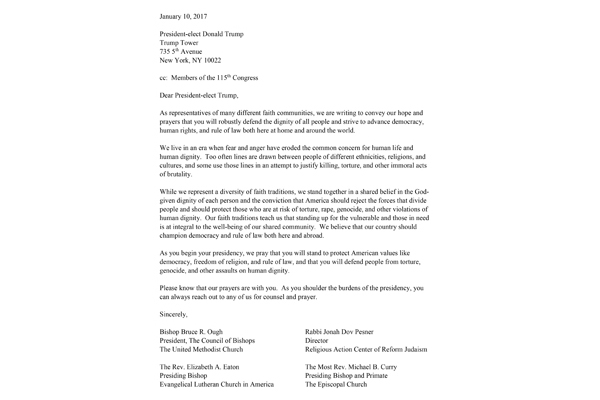 Joint Letter to President-elect Trump